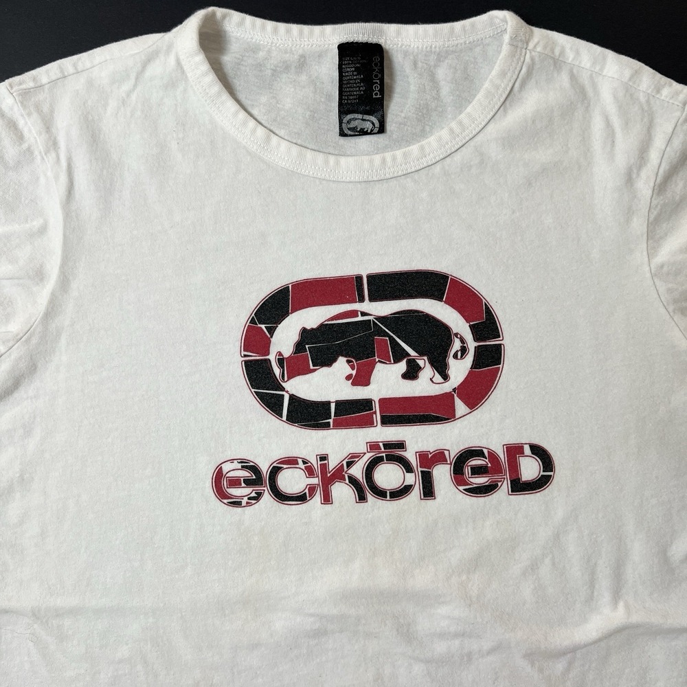 Ecko‎ Red Tshirt Women's Large White Y2K Classic Rhino Logo Vintage